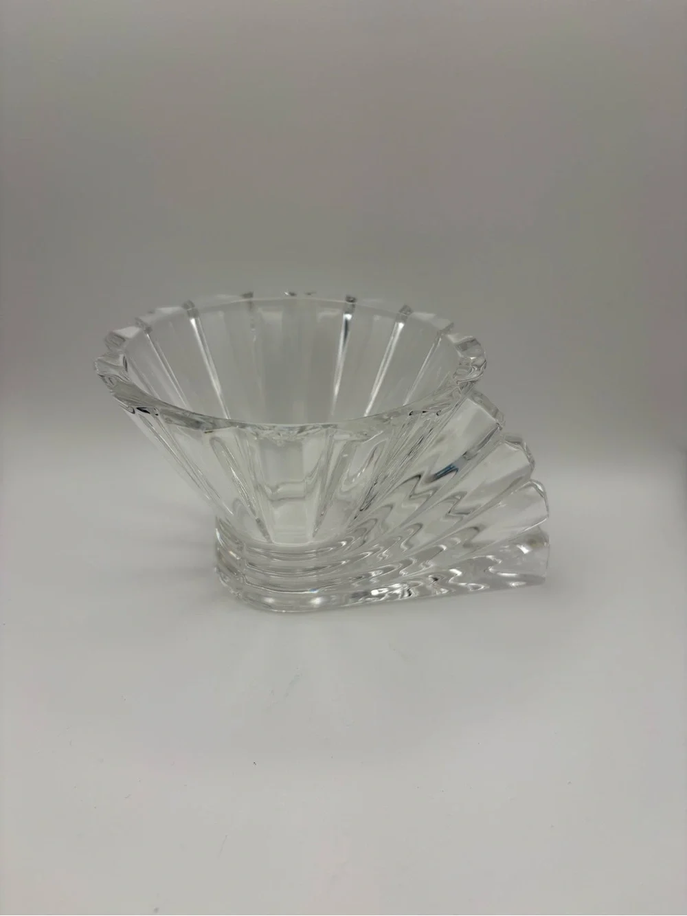 Rosenthal Studio Line Crystal Art Deco Fan Votive Candle Holder Sturdy Stunning